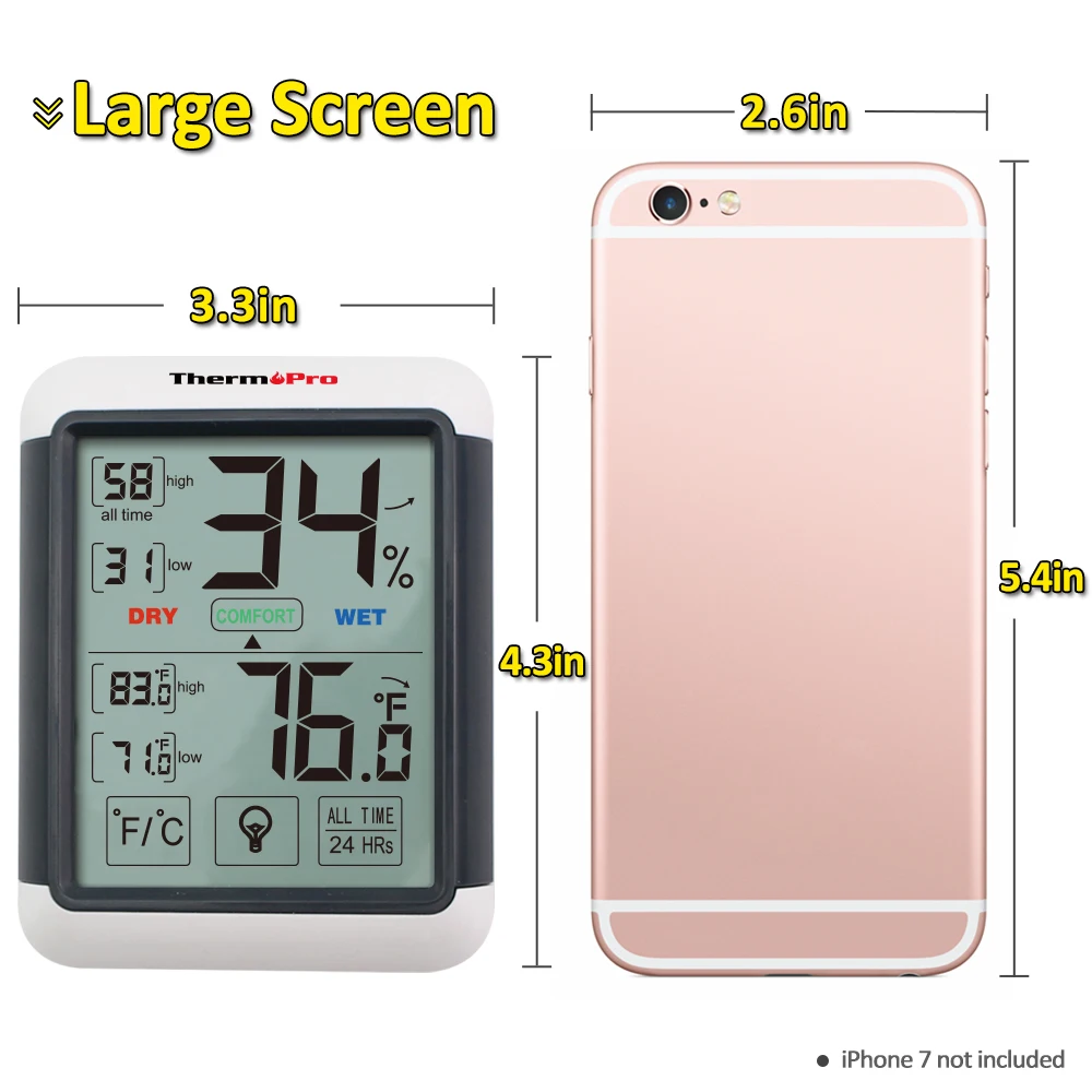 Цифровая метеостанция Thermopro TP55 гигрометр термометр для помещения с сенсорным