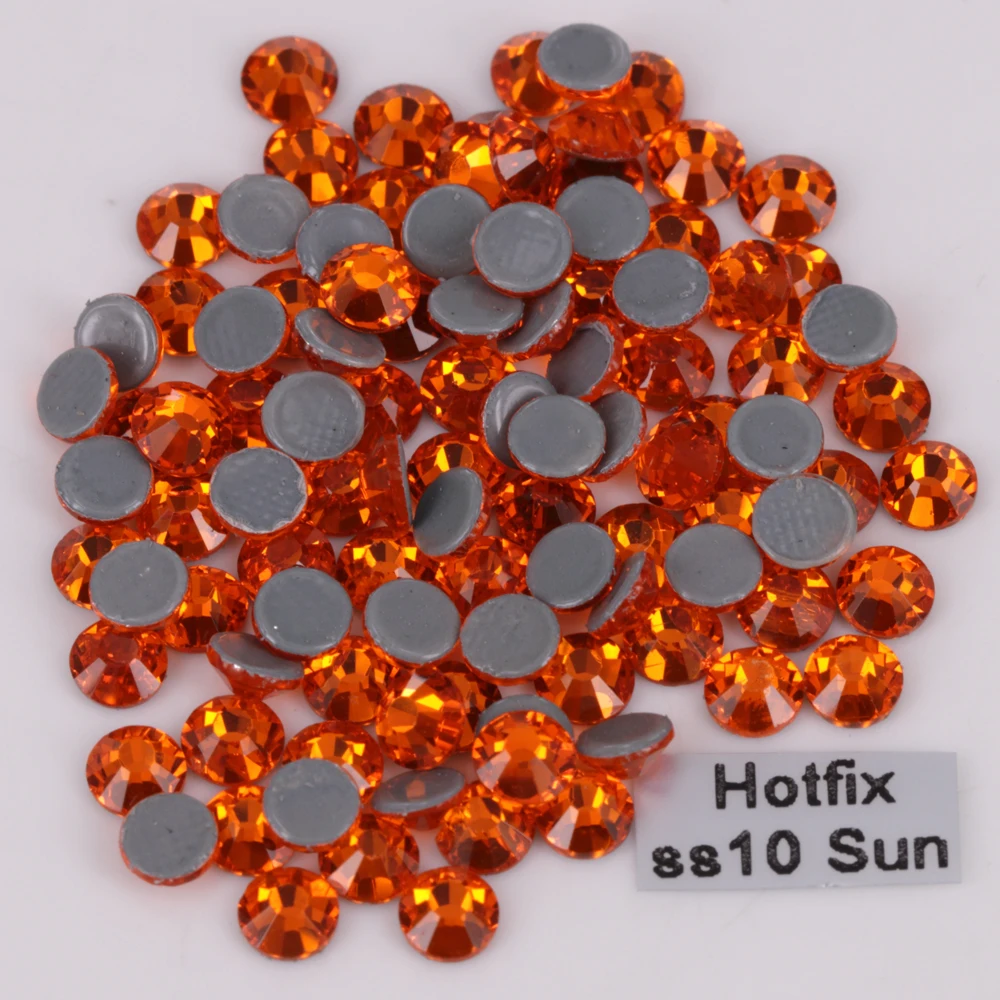 Бесплатная доставка! 1440 шт./лот ss10 (2 7 2 9 мм) высокое качество Стразы DMC Sun / Orange Iron