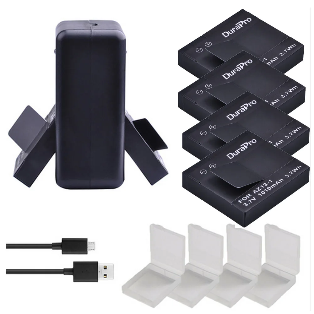 4 шт. 1010 мАч AZ13 1 перезаряжаемая l ионная батарея Akku + USB двойное зарядное устройство