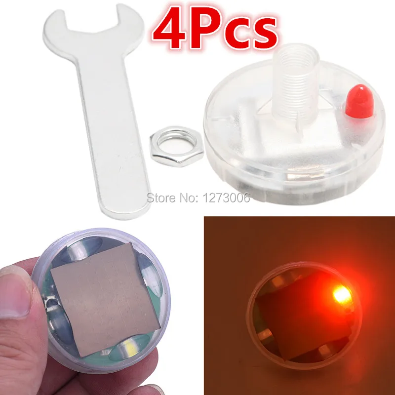Хит 4 шт. Декор лампы клапаны солнечной энергии светодиодный огни шин клапан
