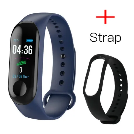 Deep Blue Plus Strap LYKRY M3X умный Браслет, измеритель артериального давления, фитнес-трекер, IP67, водонепроницаемый, Bluetooth, умный браслет на запястье для iphone, xiaomi, smartband - Цвет: Deep Blue Plus Strap