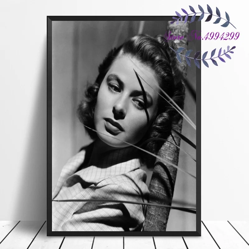 Ингрид Бергман Кино звезда Искусство Шелковый плакат Декор комнаты стены без