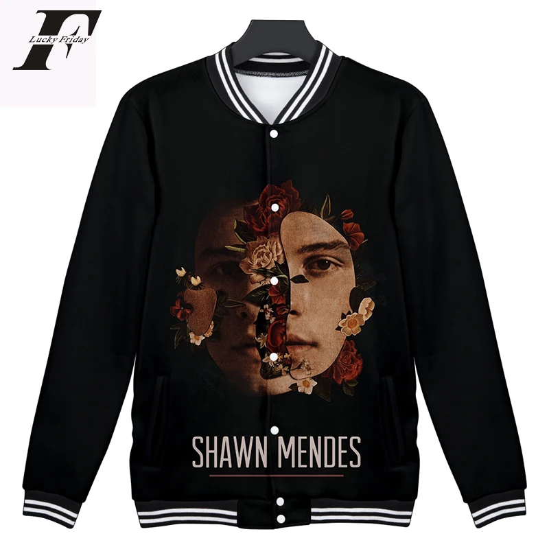 Hot singer Shawn Mendes album Illuminate Handwritten 3D new print Baseball uniform Men/Women Hip hop Jackets | Мужская одежда
