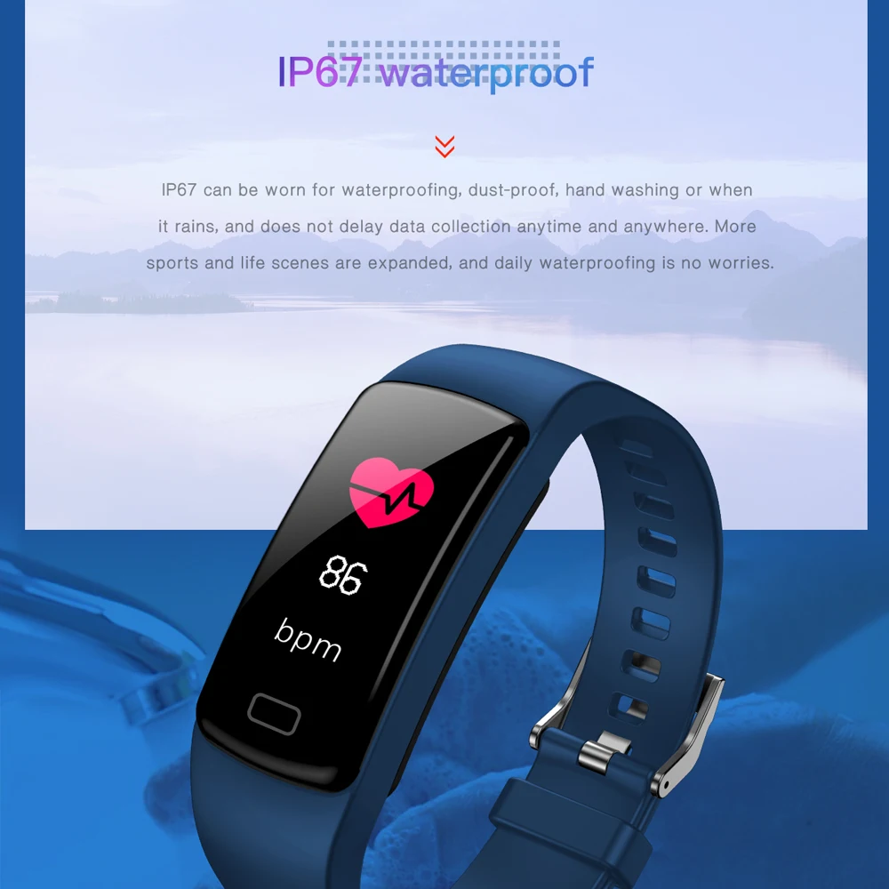 2019 Uhoofit умный Браслет Y9 спортивный браслет монитор сердечного ритма часы фитнес