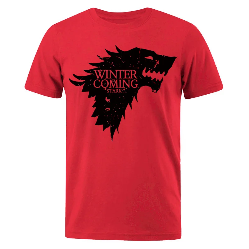 red 1 Новинка, Мужская футболка Stark, топы Winter Is Comming, Мужская футболка, Игра престолов, мужские футболки, повседневная мужская футболка, топ, летние футболки - Цвет: red 1