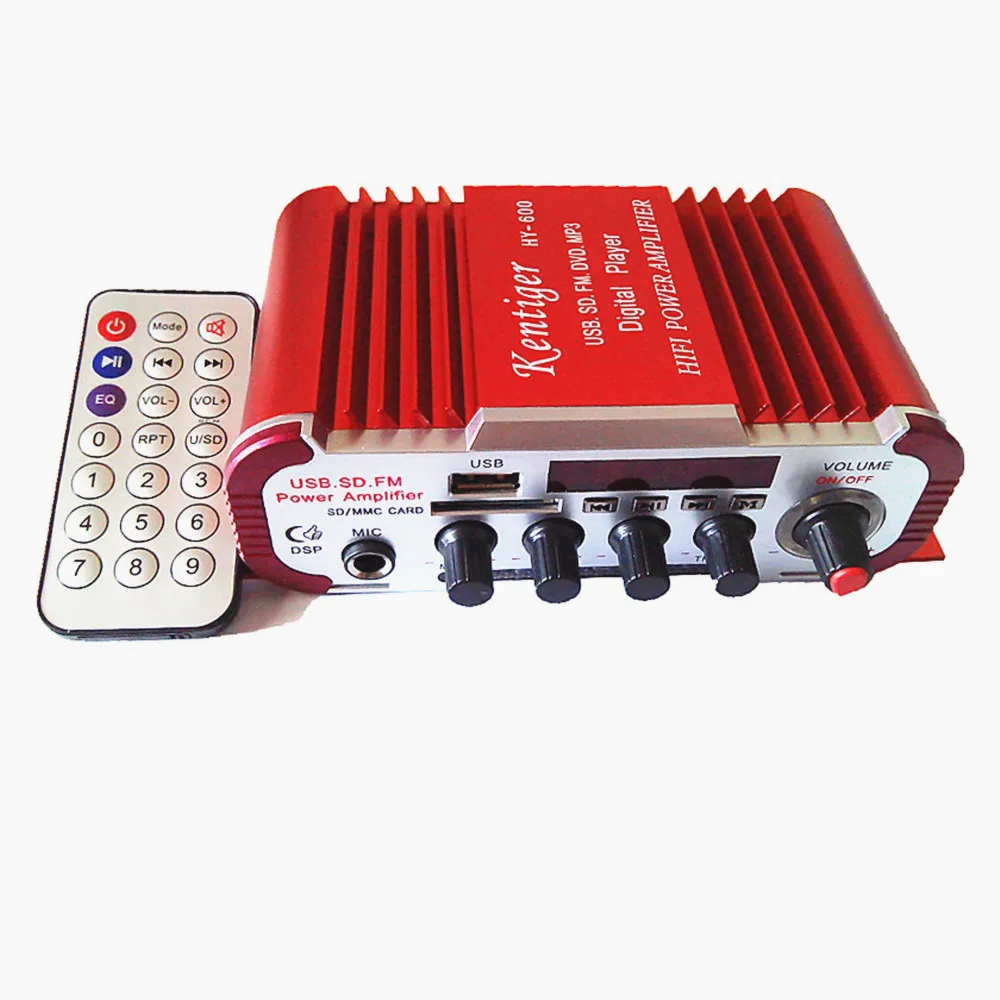 HY600 amplificador Automotivo Авто falantes FM аудио + микрофон MP3 Динамик мини Hi-Fi стерео Усилитель