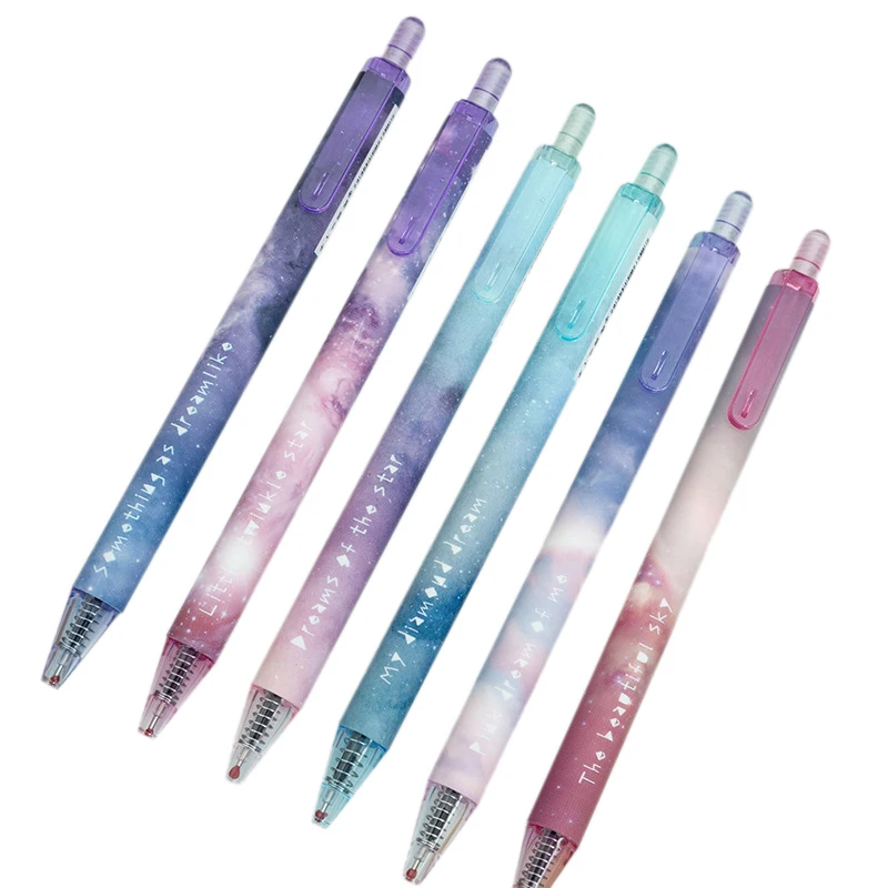 6 шт./компл. новинка гелевые ручки с ночной звездой скоростной сухой костюм