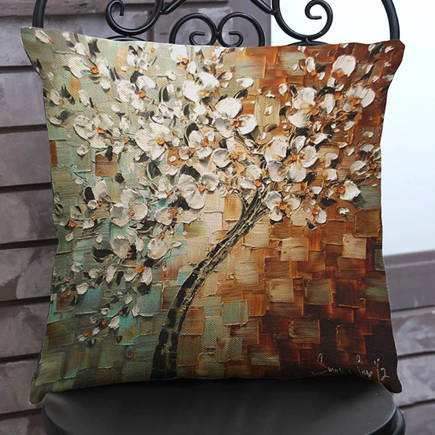Декоративная наволочка из хлопка и льна 45x45 см|cushion cover|decorative cushion coversdecorative pillow covers