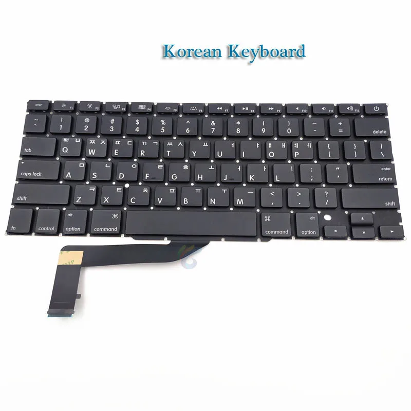 Korean Layout A1398 клавиатура для ноутбука Macbook Pro retina 1" US/UK/французский/испанский/немецкий/русский/итальянский/корейский клавиатура 2012 2013 - Цвет: Korean Layout
