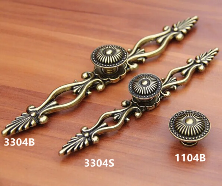 Ручки в европейском ретро стиле для ящиков шкафов винтажные бронзовые дверные