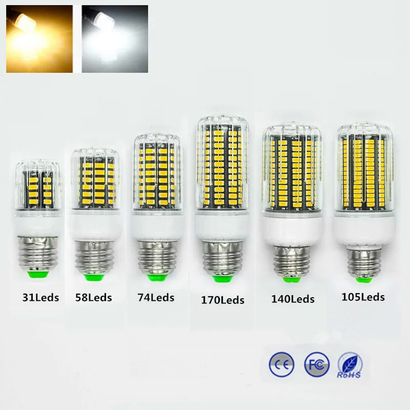 1 шт Высокое Яркость E27 SMD5736 3 Вт 5 7 9 12 15 светодиодный Светодиодная лампа Кукуруза