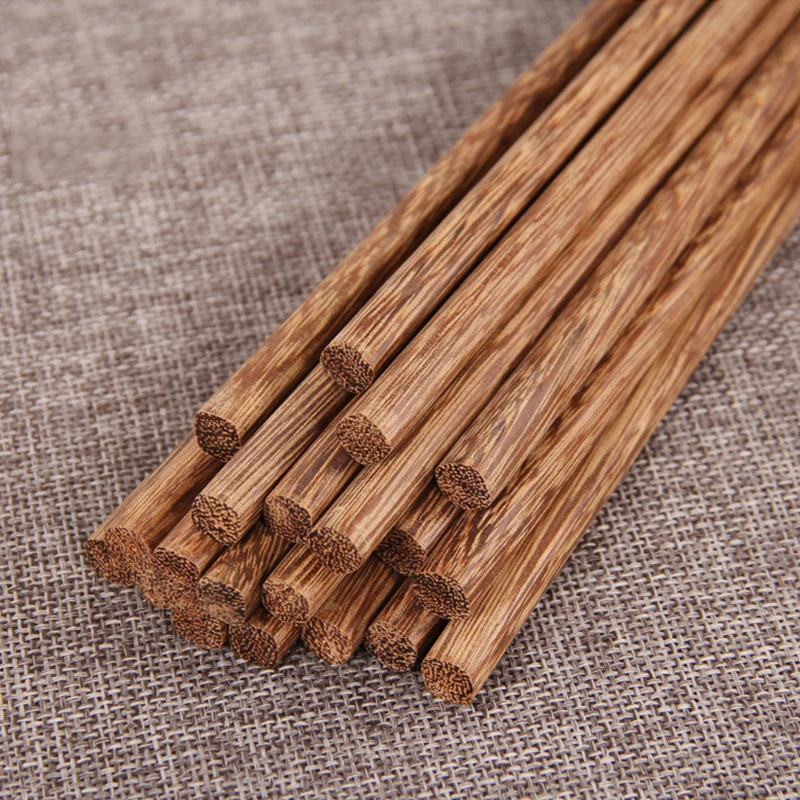 Fashion 1Pair Handmade Natural Bamboo Wood Chopsticks Beech Chinese Ironwood Tableware Sandal Food Stick Door Frame Reusable