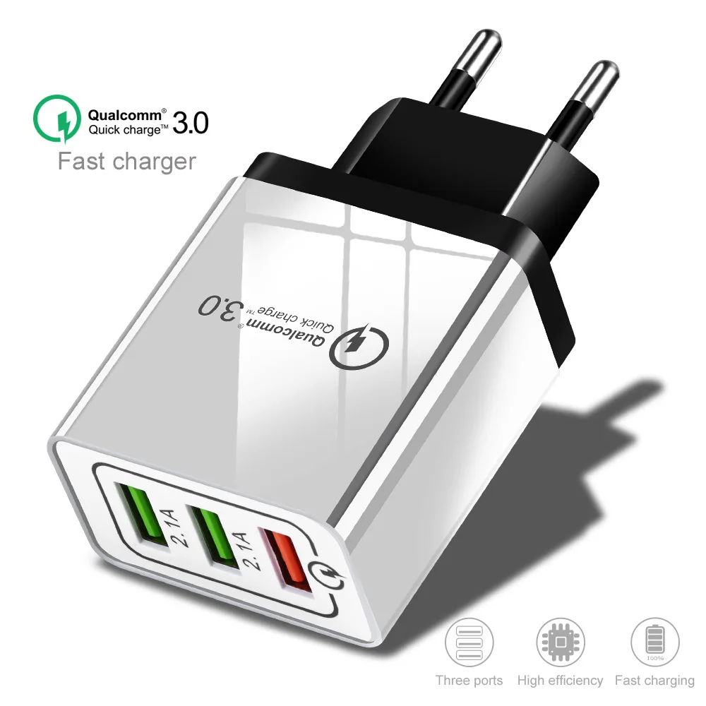 USB Зарядное устройство быстрой зарядки 3.0 для iPhone X 8 7 iPad Fast Wall Samsung S9 Xiaomi mi Huawei Мобильный телефон on.