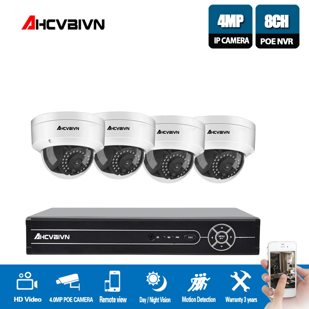 AHCVBIVN POE 8CH видеонаблюдения Системы HD 5.0MP NVR H.265 4MP IP Камера Крытый Открытый день/ночь