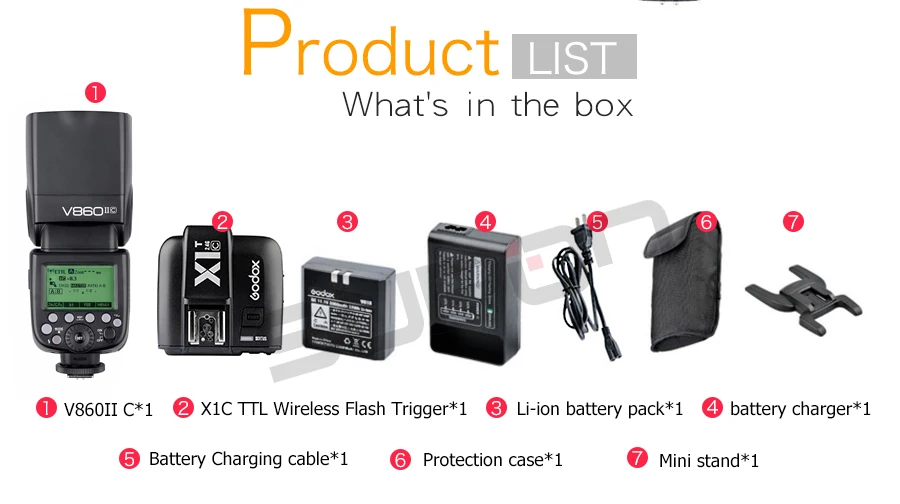 Paypal Accpect, Godox V860II V860II-C E-TTL HSS 1/8000s Li-on Аккумулятор Speedlite вспышка для камеры Canon+ триггер для X1T-C