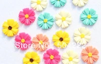 set of 50pcs daisy sunflowers cabochons 30mm mixed cell phone decor hair accessory supply embellishment diy