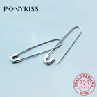 Серьги-скрепки женские из серебра 100% пробы, 925 пробы