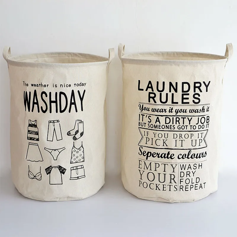 Корзина для хранения грязной одежды с буквенным принтом в стиле ретро ящик