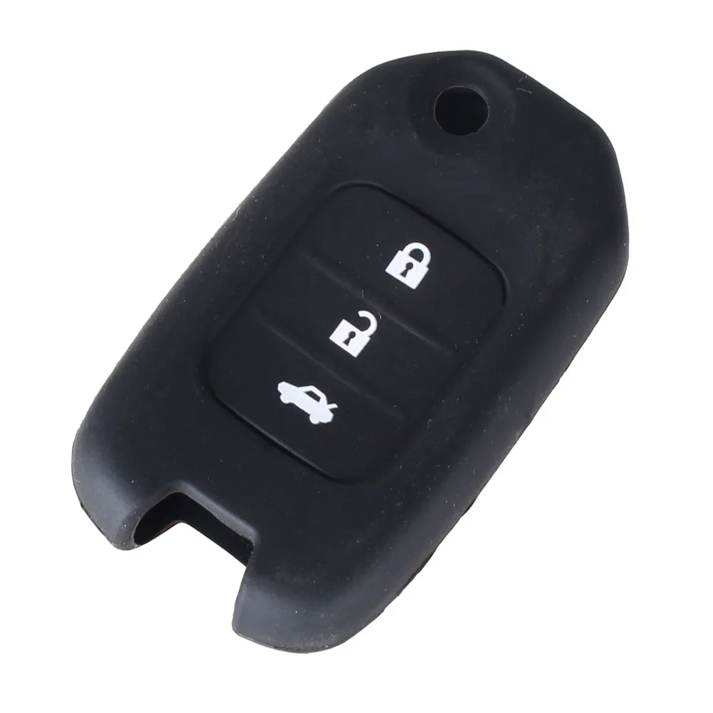 DANDKEY Silicone Car key Cover Remote Case For Honda Fit Marina Wisdom XRV CITY 3 Buttons Folding Flip Fob Rubber Protector | Автомобили и