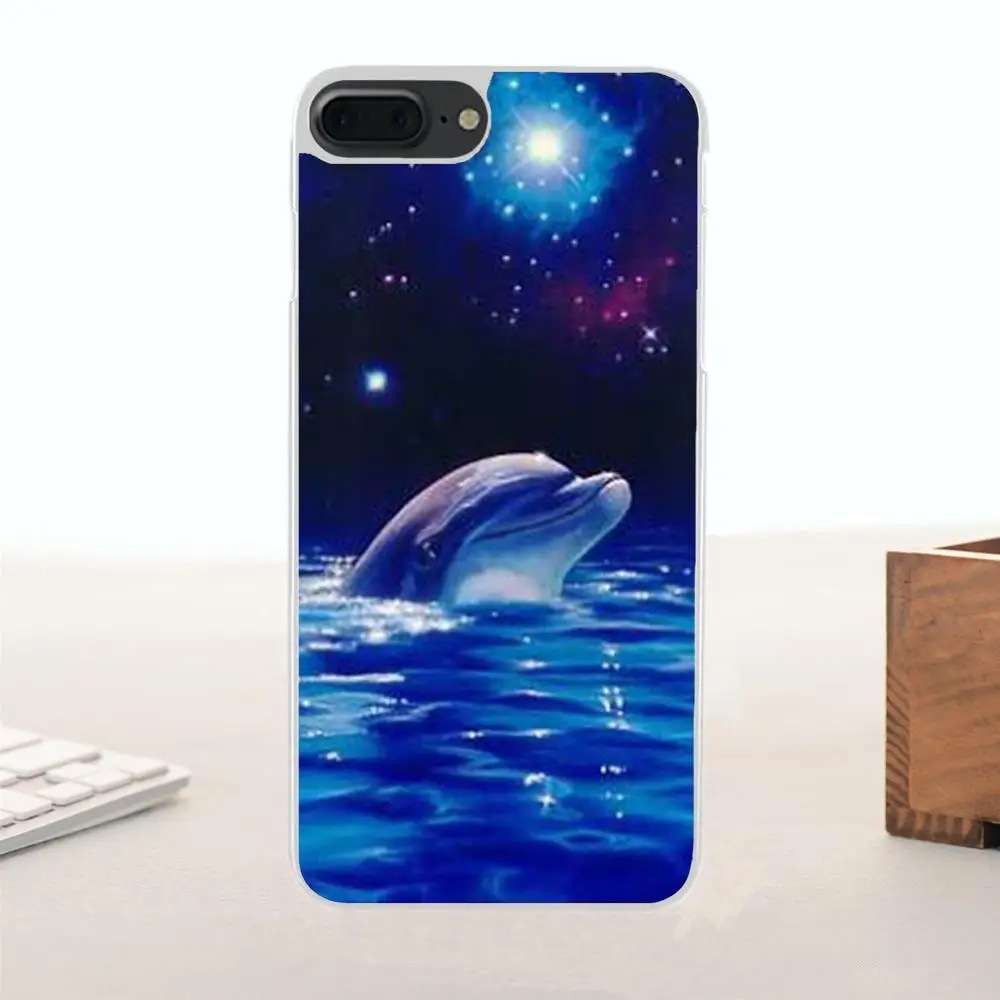 Танцевальный и прыгающий Дельфин для Apple iPhone 4 4S 5 5C SE 6 6S 7 8 Plus X Мягкий Силиконовый