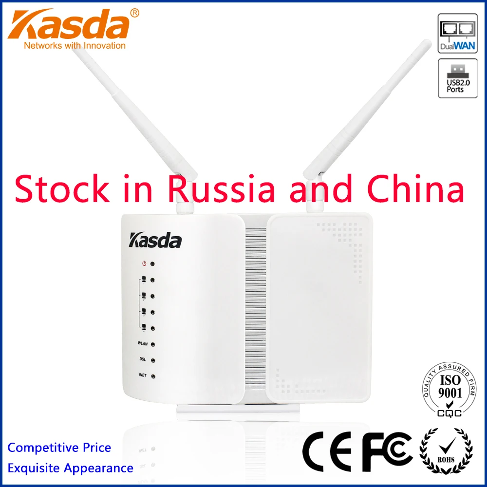 Kasda KW5813 Wireless N 300 Мбит ADSL 2 + Модем-Маршрутизатор Combo USB принт-Сервер MIMO Антенны