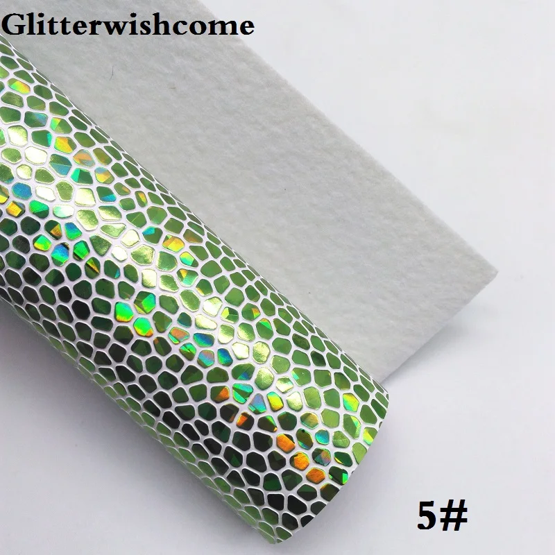 Glitterwishcome 21X29 см A4 размер винил для бантов Радужное тиснение Камень кожа Fabirc искусственная кожа листы для бантов, GM165A