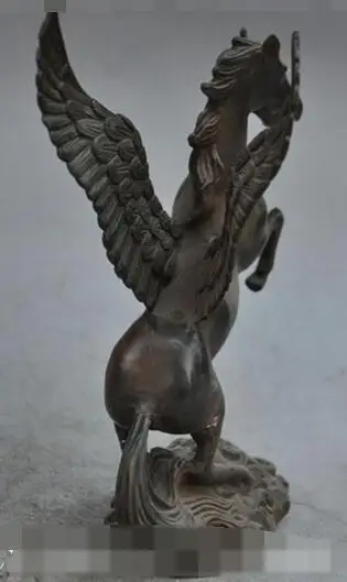 S1152 8 &quotКитайский Фэншуй Бронзовая медная Зодиак Летающая крыла лошадь успех