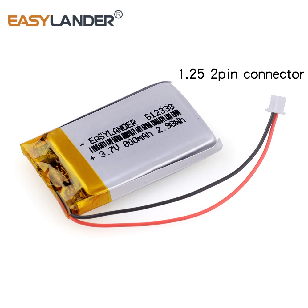 612338 3 7 V 800mAh перезаряжаемый литий полимерный аккумулятор для игрушек millet gps TEXET DVR