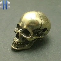 brass skull head three links diy pendant umbrella pendants personalized accessories edc knife beads
