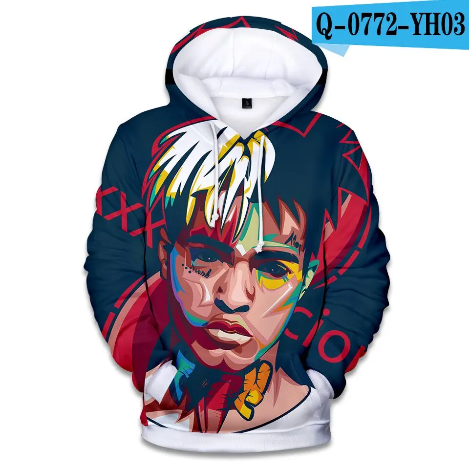 color at picture Новинка года, толстовки с капюшоном Xxxtentacion с 3D принтом модные толстовки для мальчиков и девочек в стиле хип-хоп с 3D принтом Xxxtentacion, детская одежда и толстовка - Цвет: color at picture