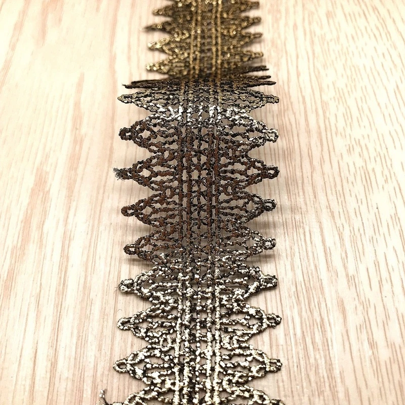 3 ярда ширина 8 см Золотая Водорастворимая молочная шелковая лента полые