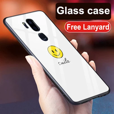 Для LG G7 чехол G7ThinQ животный узор закаленное стекло задняя крышка чехол LGG7 G7 ThinQ G710 ударопрочный стеклянный чехол для LG G7 тонкий Q
