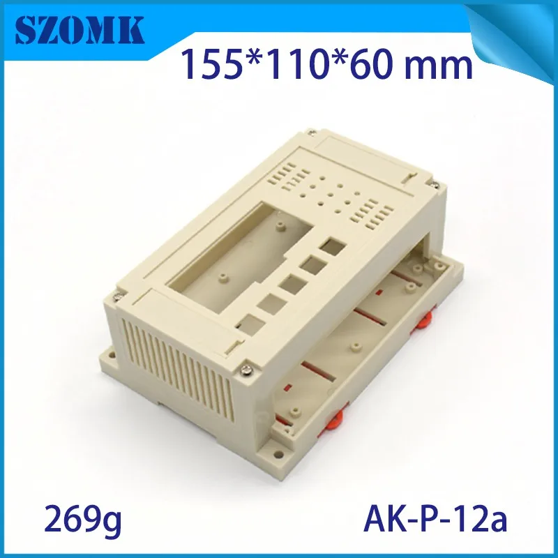 1 шт, 155*110*60 м szomk Пластиковый корпус для электроники проект din-рейка корпус коробка с разъемами PLC пластиковый чехол