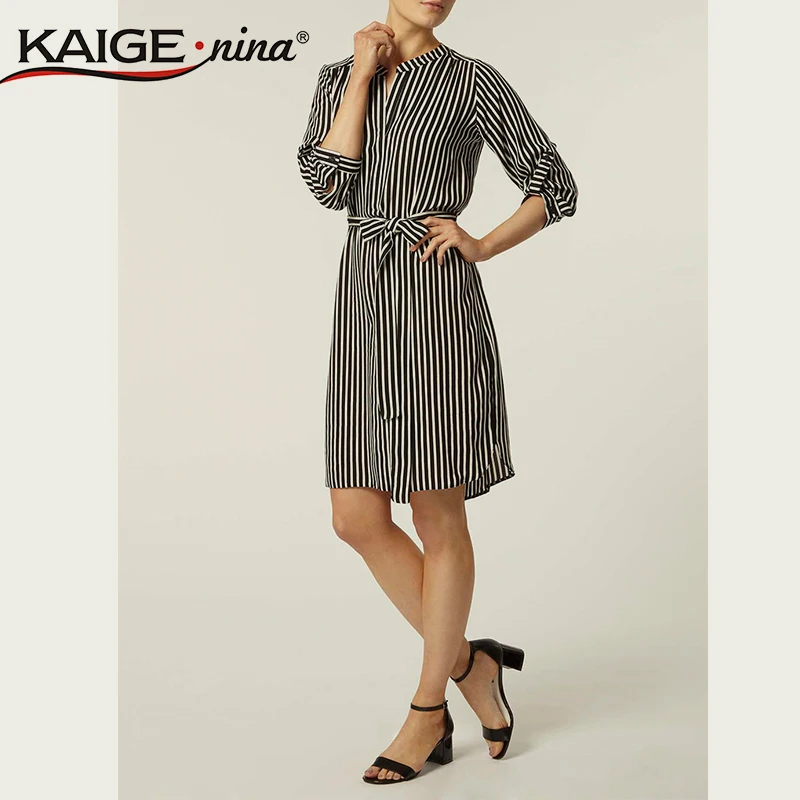 Kaige. Nina летнее Повседневное платье для женщин Винтажный бренд Desigual черно белое