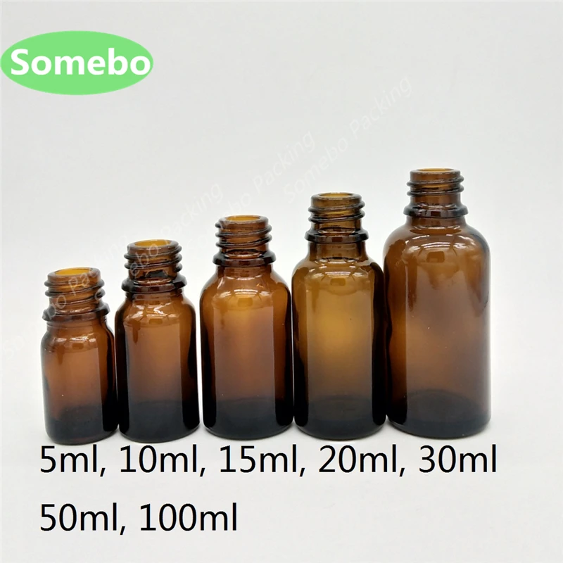 

500Pcs/lot 5ml,10ml Amber Glass Essential Oil Bottle with Orifice Reducer and Cap, Empty Brown Glass Essence Oil Bottles