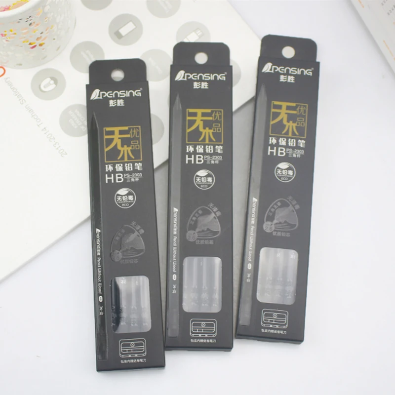 12pcs HB pencil crayons matite potloden escolar papelaria black standaard pencils lot plastic criativa for kids school material |
