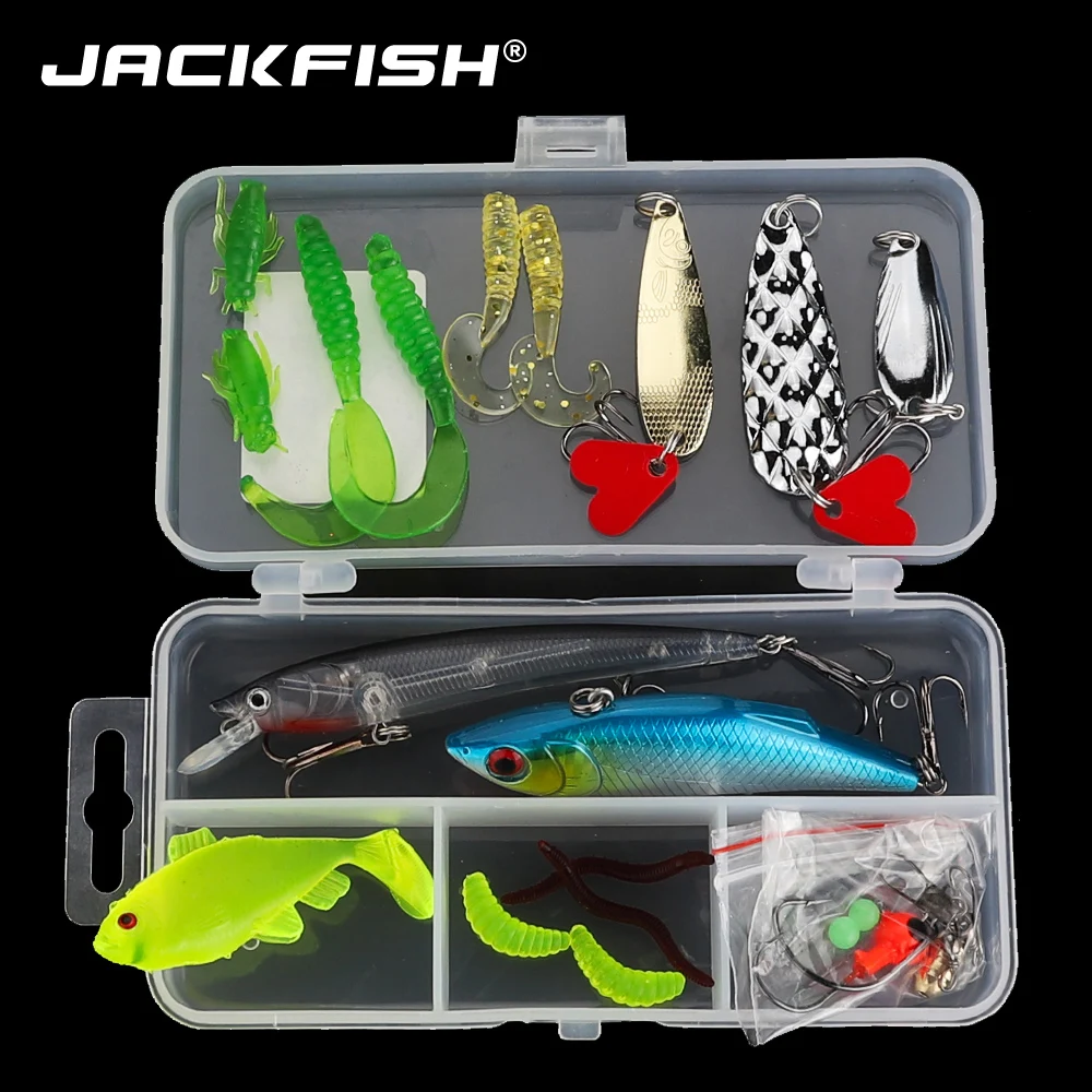 Джекфиш 23 шт. Рыболовная Приманка Minnow Поппер ложка Jig Head Крючки рыболовные