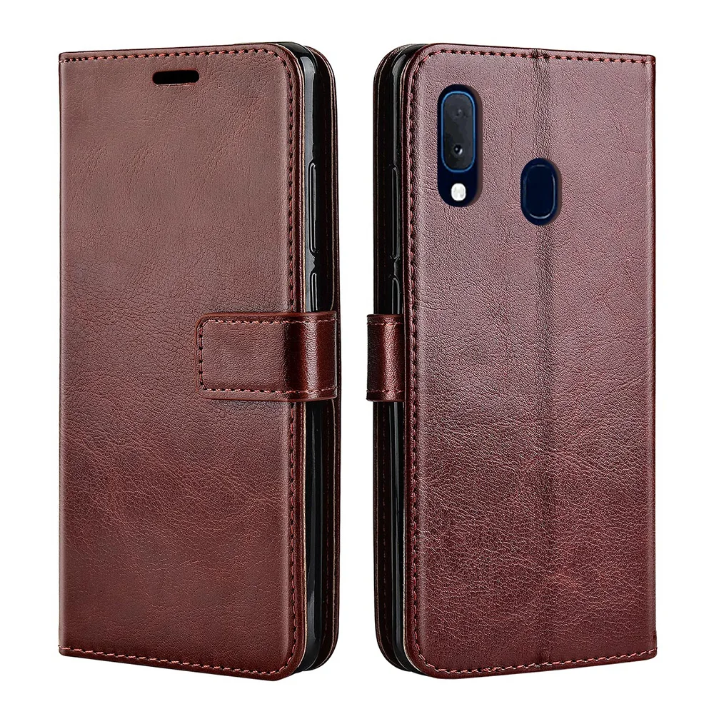 Кожаный чехол для samsung Galaxy A20E задняя крышка откидной Чехол A20 A 20 2019 A205F A202F|Бамперы|