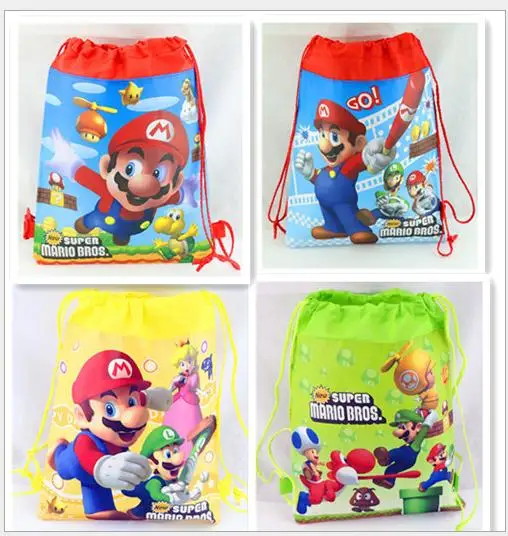 Supre Mario Bros, Нетканая сумка на шнурке, школьный рюкзак для мальчиков и девочек, мультяшная сумка Mario, Студенческая сумка для книг, детская школьная сумка, подарок