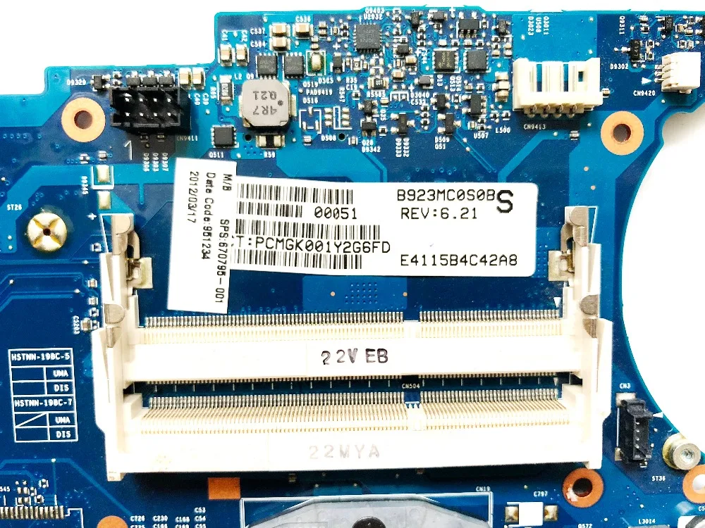 Оригинальная материнская плата для HP 4530S 4730S HM65 HD6490M 1 ГБ 670795 001 протестирована