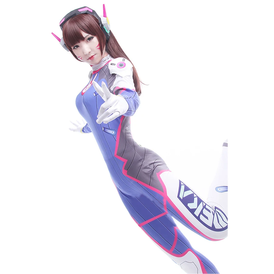 Женский костюм D VA Женский/дамский для косплея на Хэллоуин два зентай с цифровой