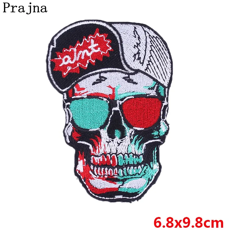 Темно-синий Prajna НЛО Роза нож череп Патчи DIY или Die Летний стиль вышивка патч наклейки на одежду украшения аппликация рок группа - Цвет: Темно-синий