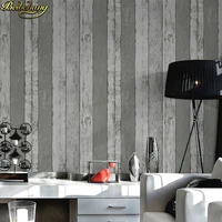 beibehang papel de parede 3d vintage mediterranean wooden board stripe wallpaper for wall covering wall papers home decor roll