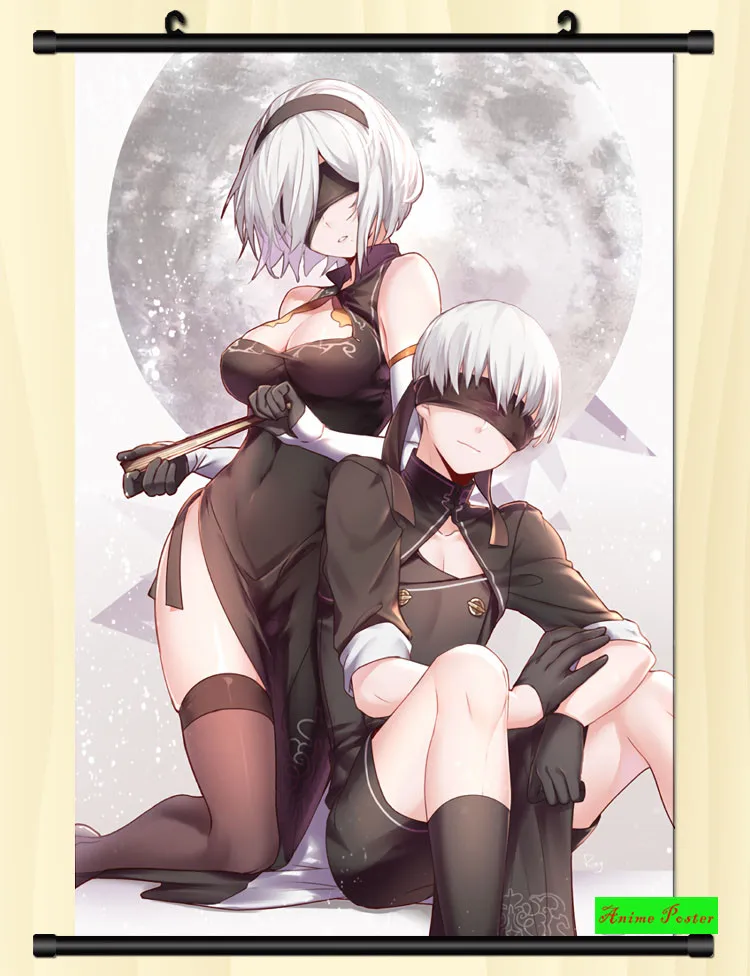 NieR Automata настенная прокрутка печатная картина домашний декор японский мультфильм