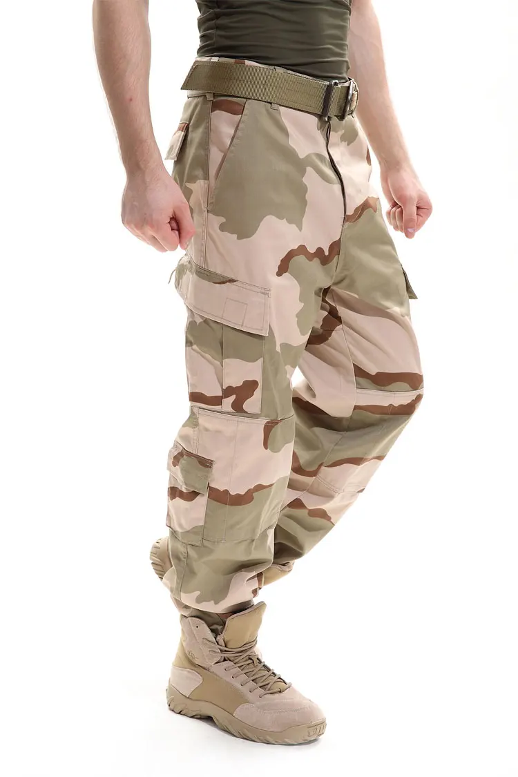 Sand Camouflage Pants Military Tactical Trousers Army Combat Pants Special Forces SWAT Work Pants Men Casual Cargo Sweatpant - Color: Sand