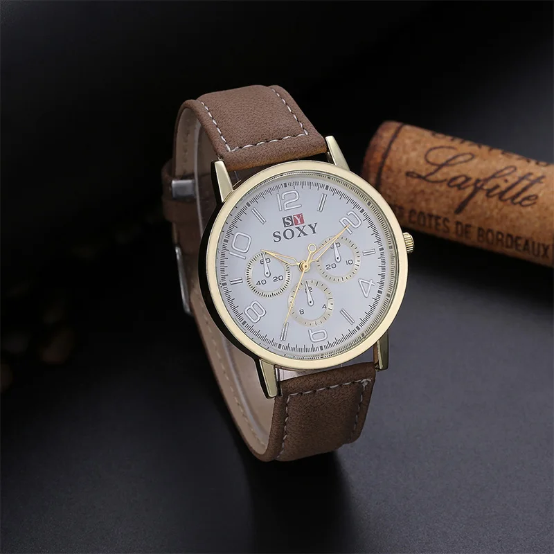 Роскошные наручные часы SOXY модные спортивные мужские золотые | Наручные