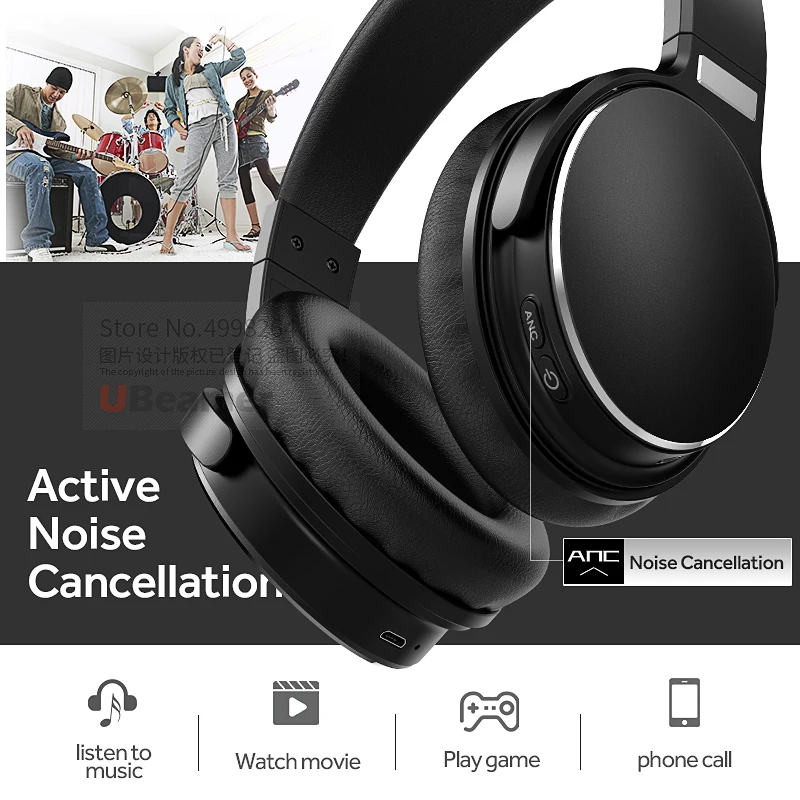Ubeamer H1 активная шумоподавление Bluetooth 5,0 гарнитура встроенный аккумулятор 1000 мАч долгий режим ожидания беспроводные наушники