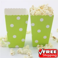 36pcs lime green popcorn boxes polka dot cinema birthday party diy loot gift candy snack paper treat bucketswedding favor boxes