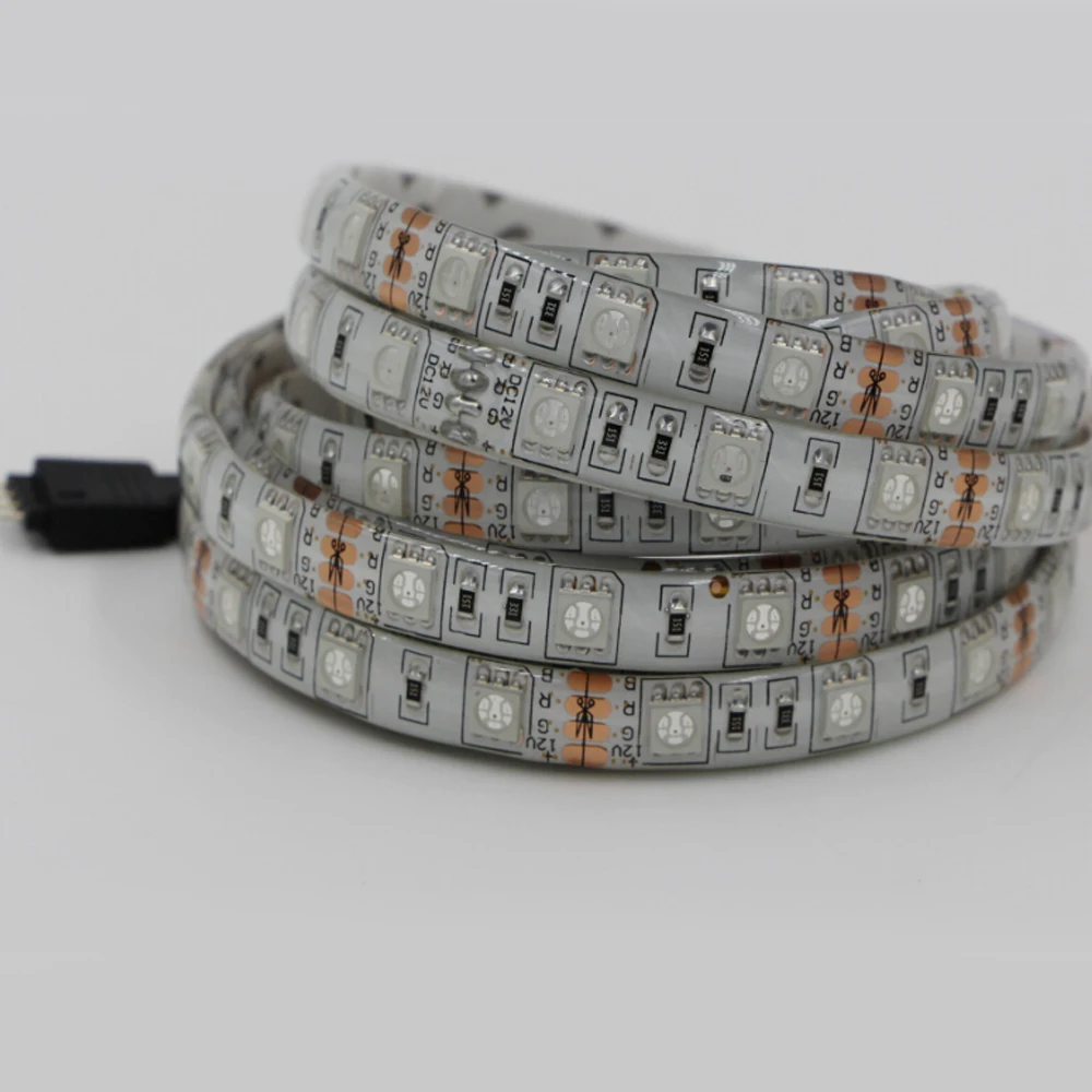 12 В rgb Светодиодная лента Водонепроницаемая ip65/не 5050 SMD Диодная Светодиодная лента 60 светодиодов/м внутренняя декоративная лента rgb белый синий