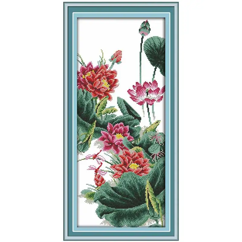 Вышивка крестиком lotuses 11CT 14CT Набор для вышивки оптом цветочный крестиком|cross stitch